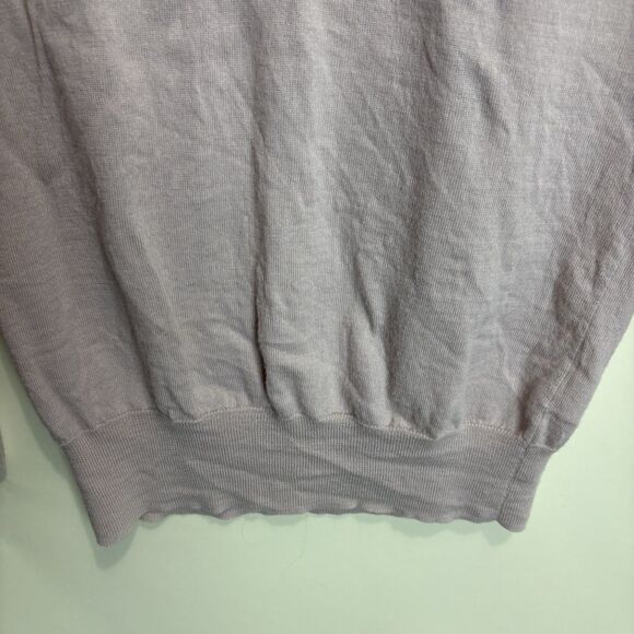 J. Crew Women’s Merino Wool Henley Sweater Delicate Feminine Pink Lilac Medium - Picture 7 of 8